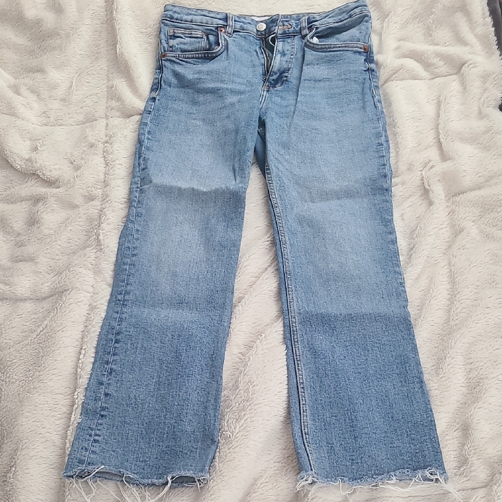 Zara Denim Blue Straight Leg Jeans